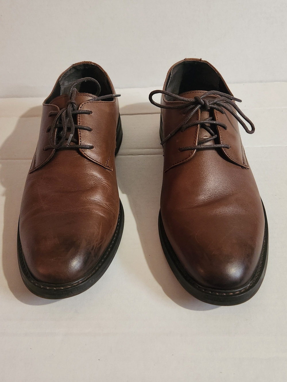Express Brown Leather Derby Shoes
